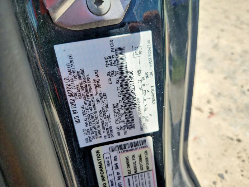 62680746 :رقم المزاد ، 1FATP8UH8L5179800 vin ، 2020 Ford Mustang مزاد بيع
