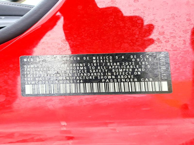 Продажа на аукционе авто 2019 Volkswagen Jetta, vin: 3VWCB7BU1KM256144, номер лота: 65648456