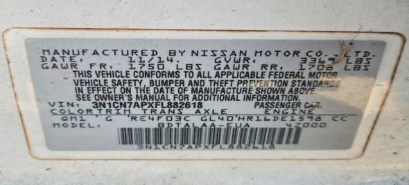 Продаж на аукціоні авто 2015 Nissan Versa, vin: 3N1CN7APXFL882618, номер лоту: 63424136
