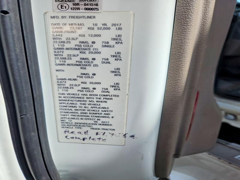 Aukcja sprzedaży 2018 Freightliner Cascadia 125, vin: 3ALXGF00XJDJS7591, numer aukcji: 63358116