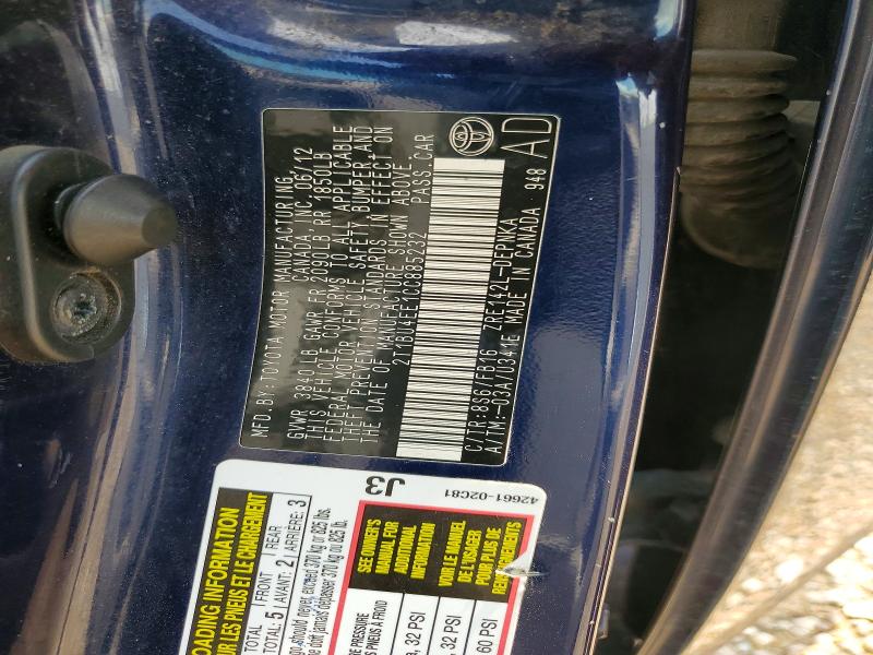 63263206 :رقم المزاد ، 2T1BU4EE1CC885232 vin ، 2012 Toyota Corolla مزاد بيع