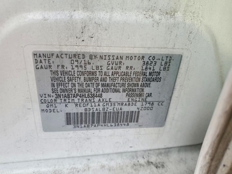 Aukcja sprzedaży 2017 Nissan Sentra, vin: 3N1AB7AP4HL638448, numer aukcji: 66897046