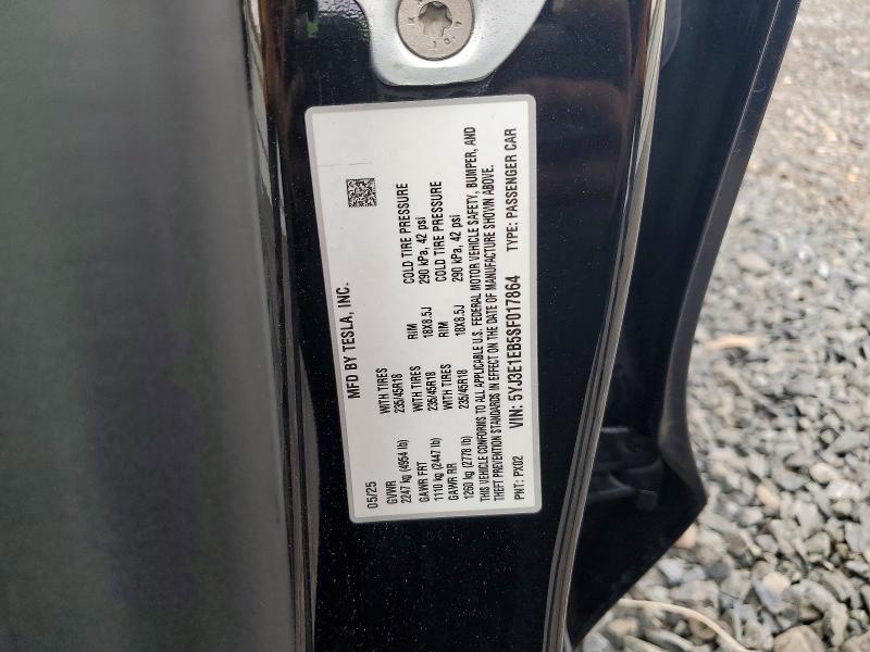 Aukcja sprzedaży 2025 Tesla Model 3, vin: 5YJ3E1EB5SF017864, numer aukcji: 64064876