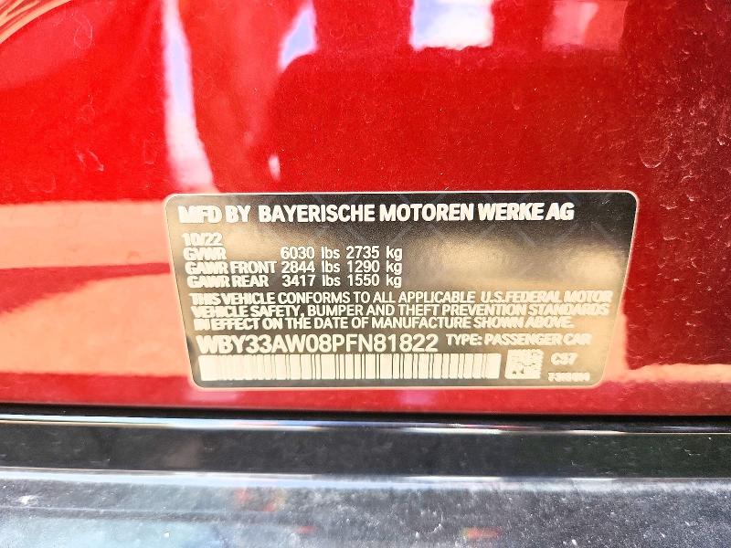 Aukcja sprzedaży 2023 Bmw I4, vin: WBY33AW08PFN81822, numer aukcji: 63450086