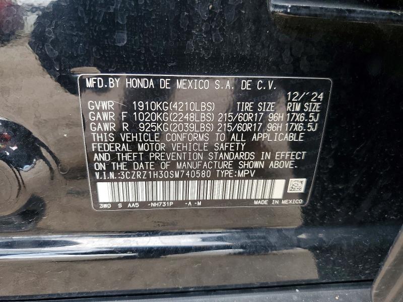 Продажа на аукционе авто 2025 Honda Hr-v, vin: 3CZRZ1H30SM740580, номер лота: 64518546