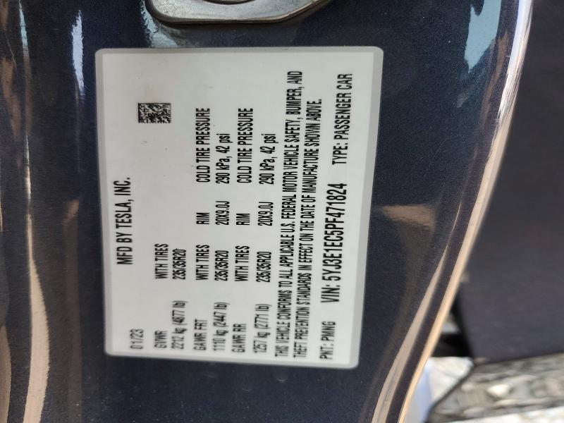 Aukcja sprzedaży 2023 Tesla Model 3, vin: 5YJ3E1EC5PF471824, numer aukcji: 63032556