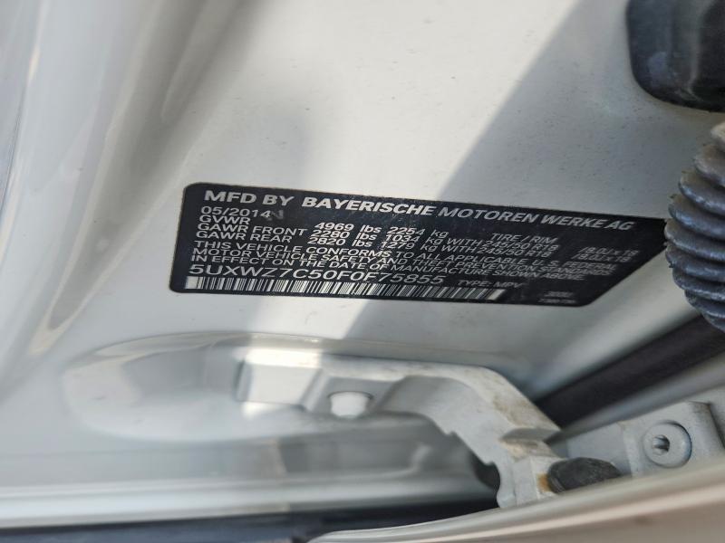 2015 Bmw X3 მანქანა იყიდება აუქციონზე, vin: 5UXWZ7C50F0F75855, აუქციონის ნომერი: 63686646