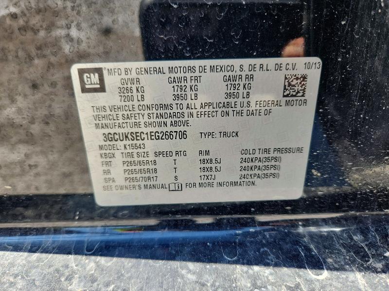 2014 Chevrolet Silverado მანქანა იყიდება აუქციონზე, vin: 3GCUKSEC1EG266706, აუქციონის ნომერი: 64971706