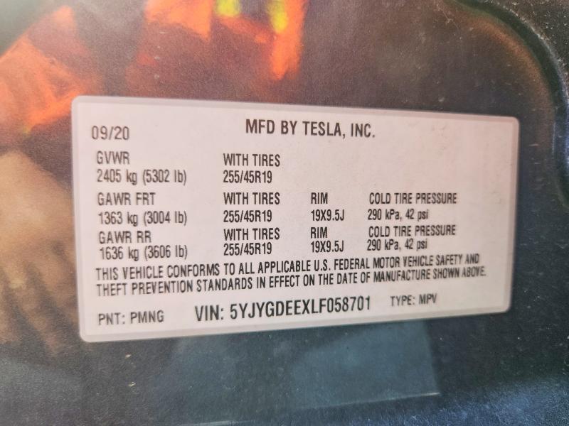 Продаж на аукціоні авто 2020 Tesla Model Y, vin: 5YJYGDEEXLF058701, номер лоту: 63003866