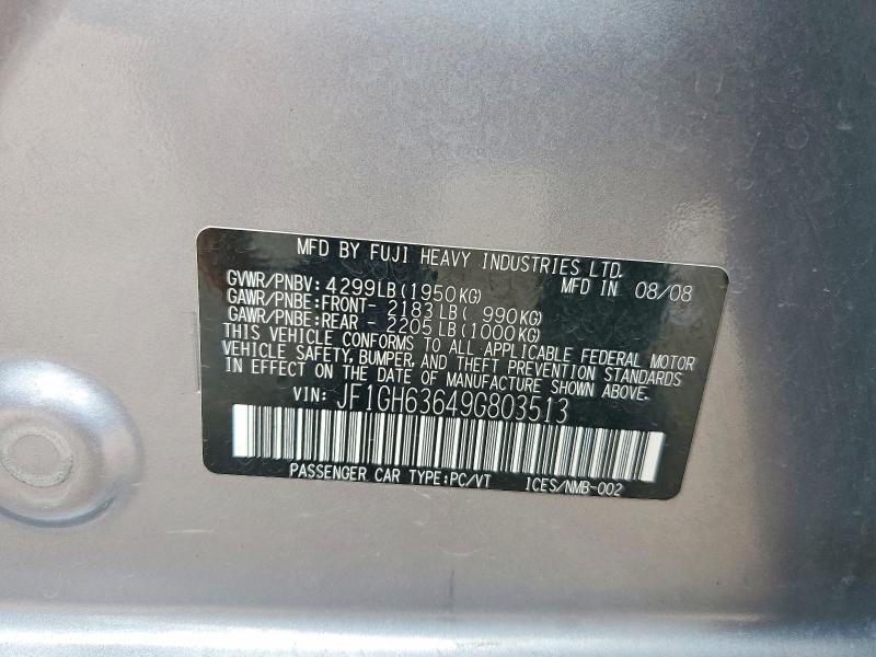 65272906 :رقم المزاد ، JF1GH63649G803513 vin ، 2009 Subaru Impreza مزاد بيع