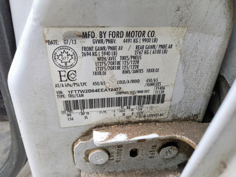 66502466 :رقم المزاد ، 1FT7W2B64EEA12477 vin ، 2014 Ford F250 مزاد بيع