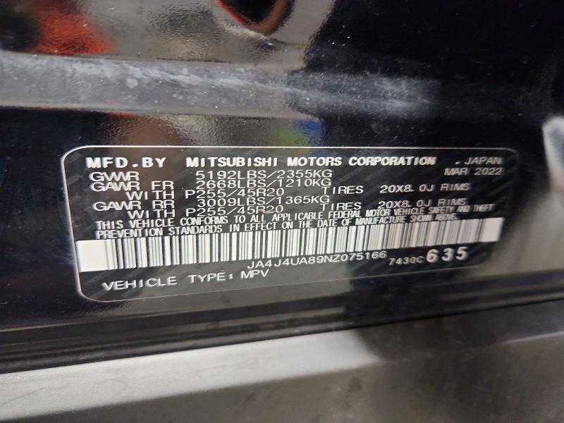 Aukcja sprzedaży 2022 Mitsubishi Outlander, vin: JA4J4UA89NZ075166, numer aukcji: 66657096