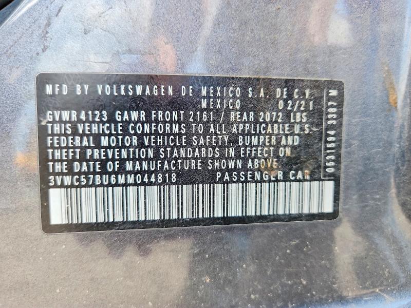 Aukcja sprzedaży 2021 Volkswagen Jetta, vin: 3VWC57BU6MM044818, numer aukcji: 63763166
