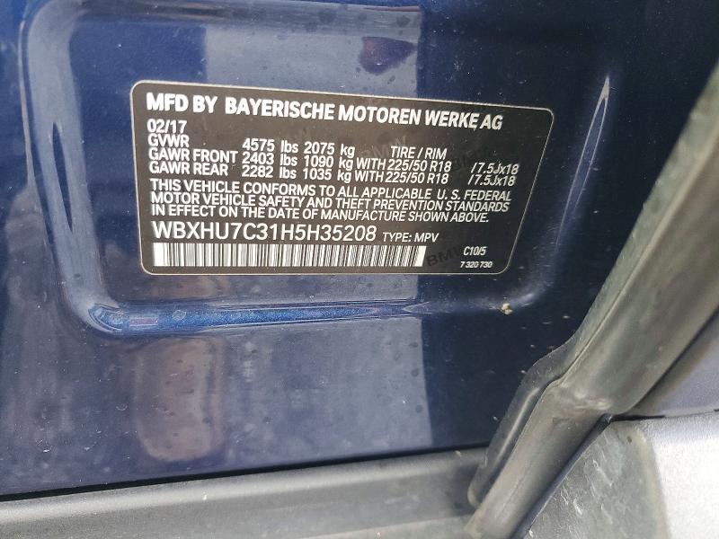 Aukcja sprzedaży 2017 Bmw X1, vin: WBXHU7C31H5H35208, numer aukcji: 64922636
