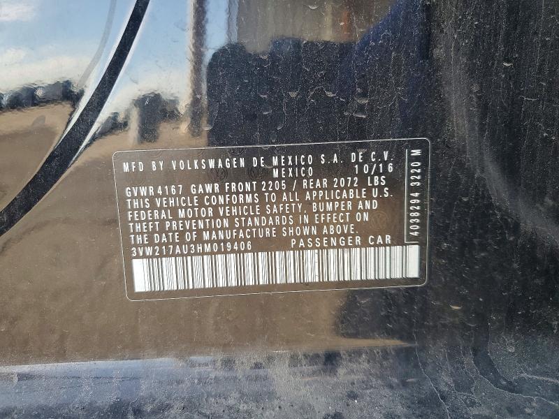 Aukcja sprzedaży 2017 Volkswagen Golf, vin: 3VW217AU3HM019406, numer aukcji: 66383186