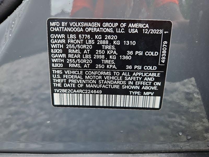 Продаж на аукціоні авто 2024 Volkswagen Atlas Cross Sport, vin: 1V2BE2CA4RC224649, номер лоту: 63557566