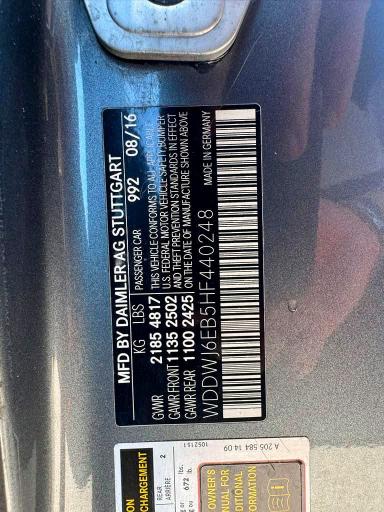 Продажа на аукционе авто 2017 Mercedes-benz C, vin: WDDWJ6EB5HF440248, номер лота: 67101236