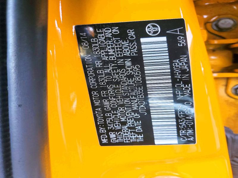 Aukcja sprzedaży 2014 Toyota Prius C, vin: JTDKDTB35E1080595, numer aukcji: 65339376