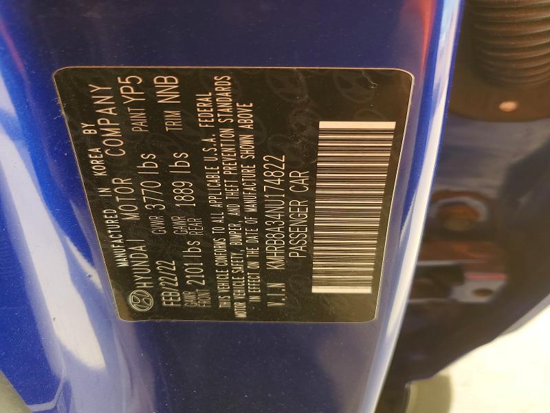 Продаж на аукціоні авто 2022 Hyundai Venue, vin: KMHRB8A34NU174822, номер лоту: 66490626