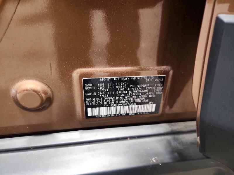 Продаж на аукціоні авто 2013 Subaru Outback, vin: 4S4BRDAC9D2275886, номер лоту: 64104416