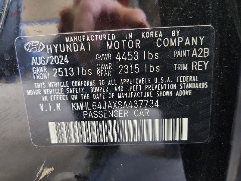 2025 Hyundai Sonata მანქანა იყიდება აუქციონზე, vin: KMHL64JAXSA437734, აუქციონის ნომერი: 64800226