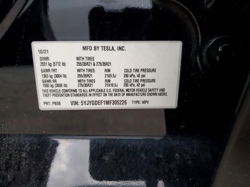 Aukcja sprzedaży 2021 Tesla Model Y, vin: 5YJYGDEF1MF305226, numer aukcji: 65734486