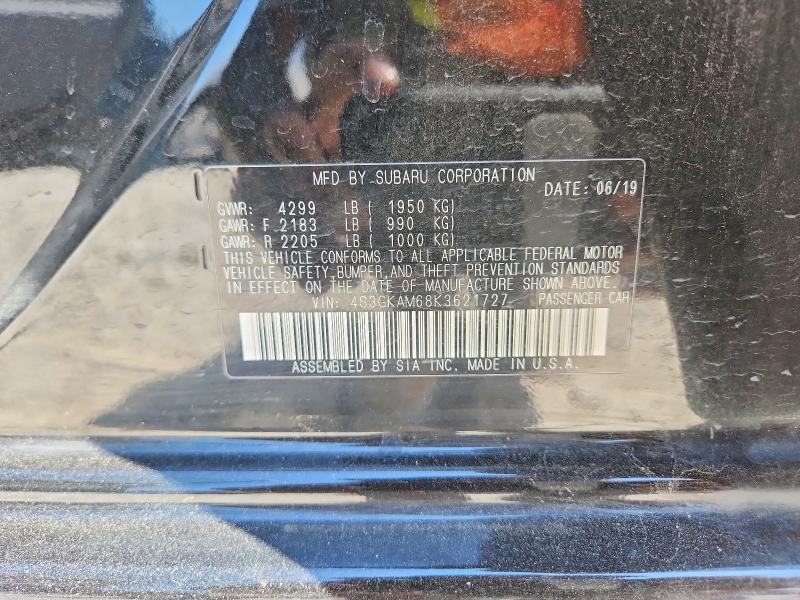 63663556 :رقم المزاد ، 4S3GKAM68K3621727 vin ، 2019 Subaru Impreza مزاد بيع