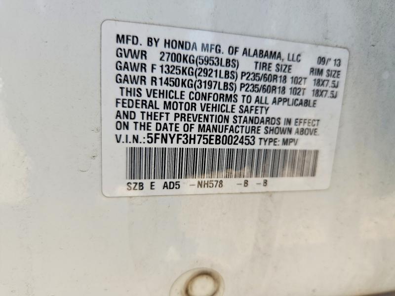Aukcja sprzedaży 2014 Honda Pilot, vin: 5FNYF3H75EB002453, numer aukcji: 63393046
