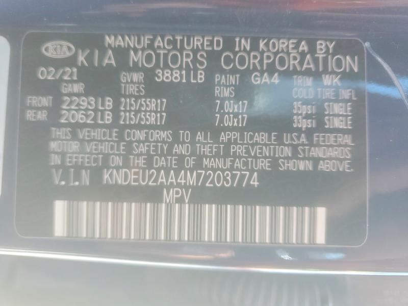 63808226 :رقم المزاد ، KNDEU2AA4M7203774 vin ، 2021 Kia Seltos مزاد بيع