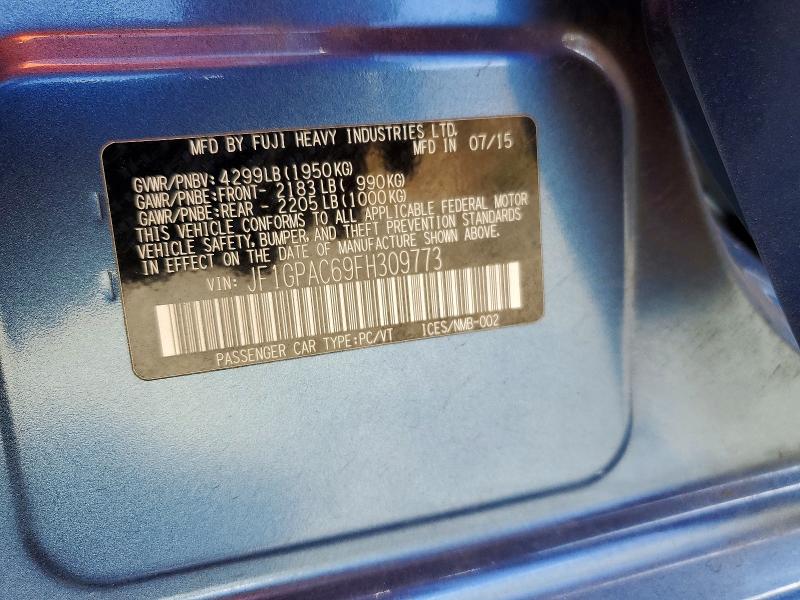 65573686 :رقم المزاد ، JF1GPAC69FH309773 vin ، 2015 Subaru Impreza مزاد بيع