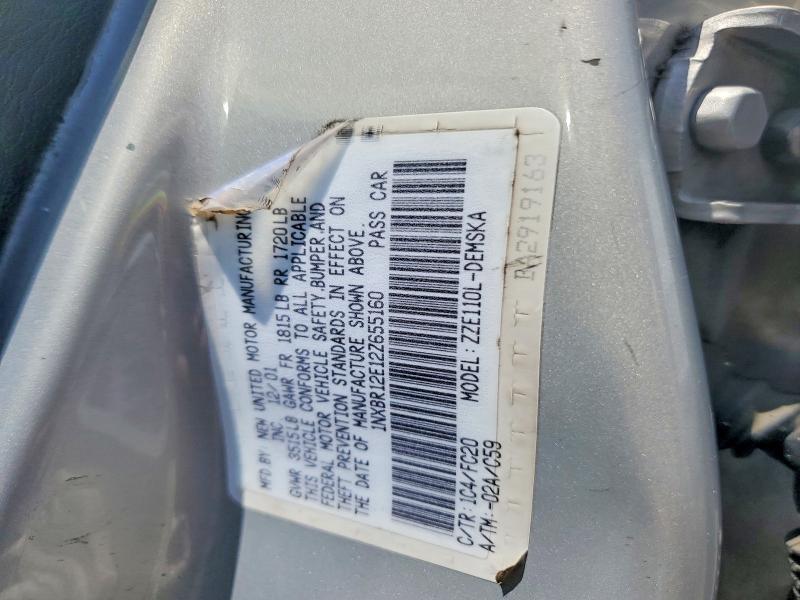 Aukcja sprzedaży 2002 Toyota Corolla, vin: 1NXBR12E12Z655160, numer aukcji: 64470426