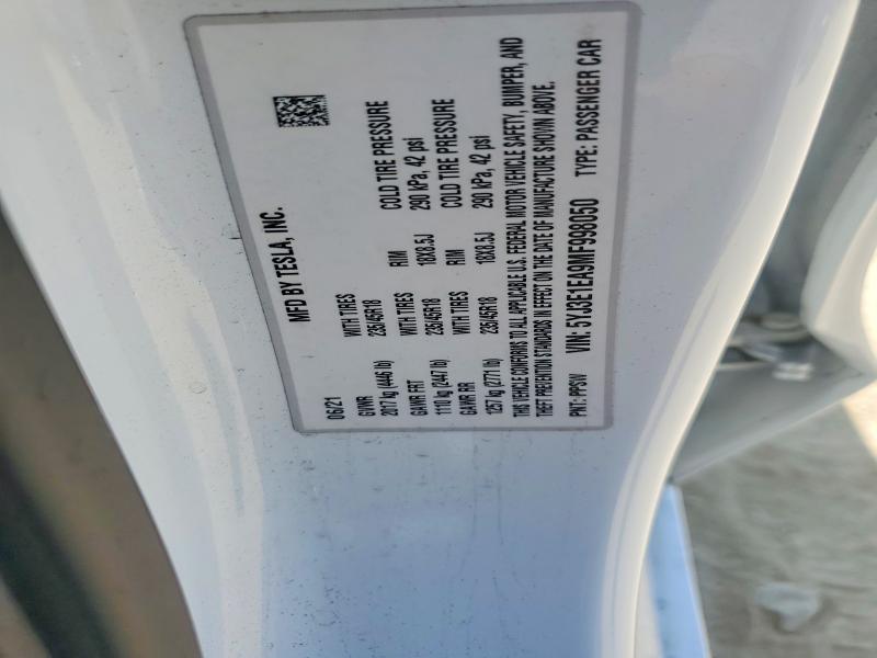 Продажа на аукционе авто 2021 Tesla Model 3, vin: 5YJ3E1EA9MF998050, номер лота: 64857576