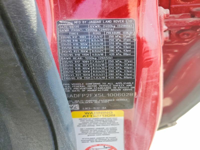 Продаж на аукціоні авто 2020 Jaguar E-pace, vin: SADFP2FX5L1006028, номер лоту: 64924306