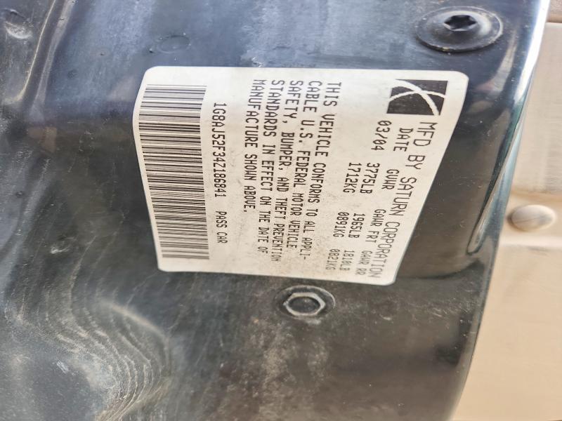 66352426 :رقم المزاد ، 1G8AJ52F34Z186841 vin ، 2004 Saturn Ion مزاد بيع