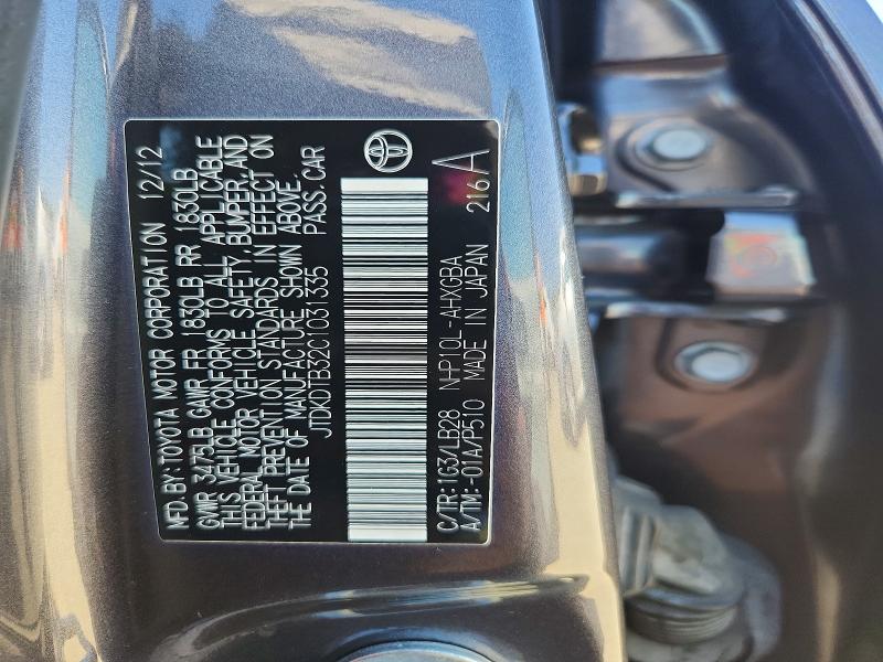 Aukcja sprzedaży 2012 Toyota Prius C, vin: JTDKDTB32C1031335, numer aukcji: 63621356