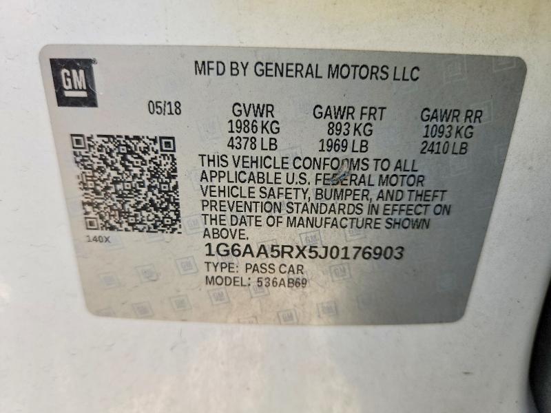 63666676 :رقم المزاد ، 1G6AA5RX5J0176903 vin ، 2018 Cadillac Ats مزاد بيع