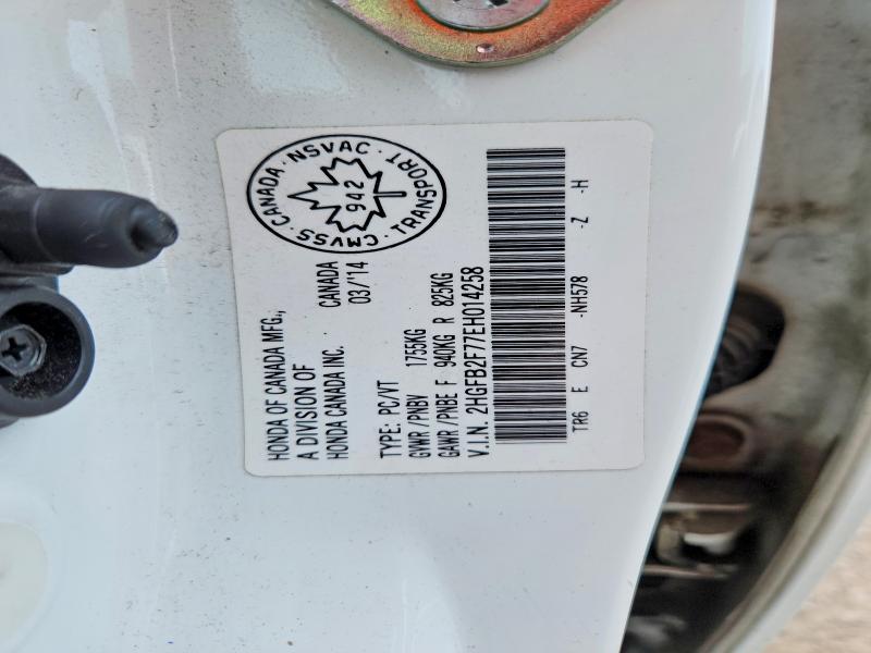 Продажа на аукционе авто 2014 Honda Civic, vin: 2HGFB2F77EH014258, номер лота: 64241886