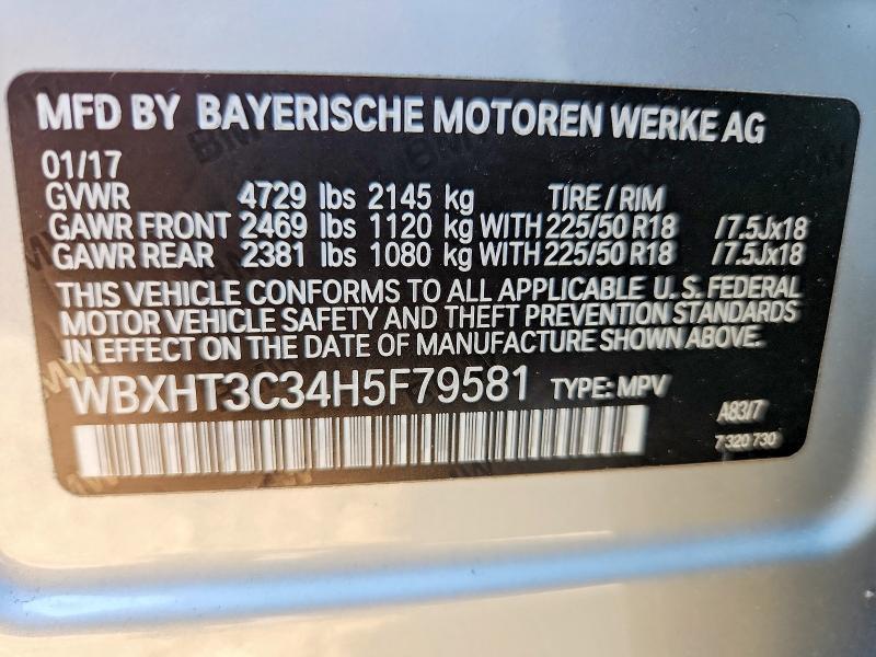 Продаж на аукціоні авто 2017 Bmw X1, vin: WBXHT3C34H5F79581, номер лоту: 66189196