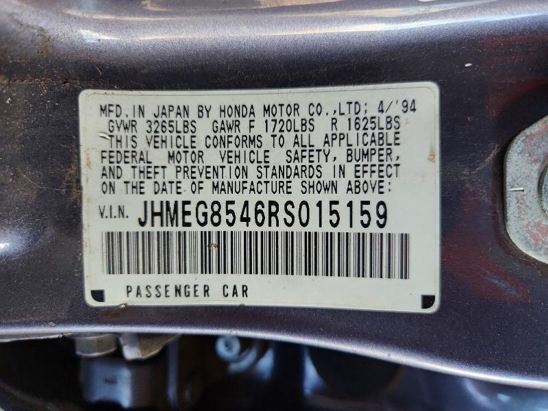 Aukcja sprzedaży 1994 Honda Civic, vin: JHMEG8546RS015159, numer aukcji: 65258376