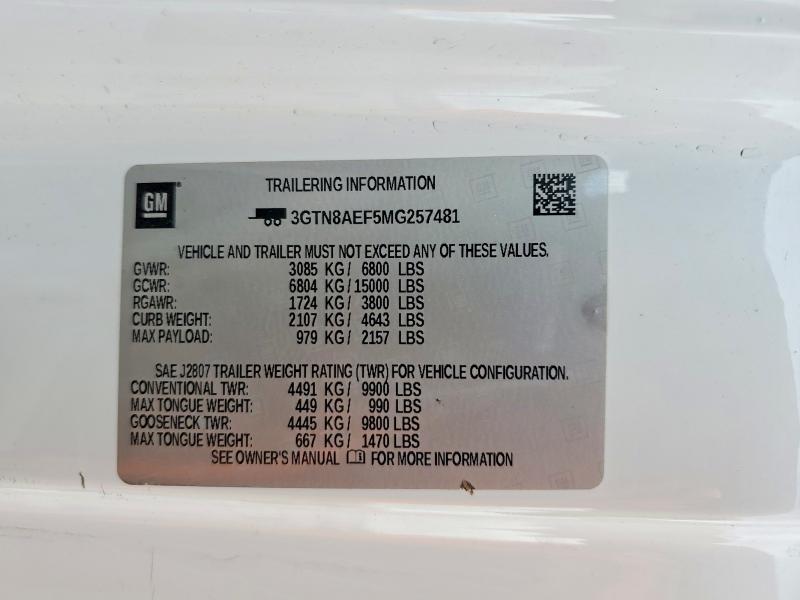 Продаж на аукціоні авто 2021 Gmc Sierra, vin: 3GTN8AEF5MG257481, номер лоту: 66577046