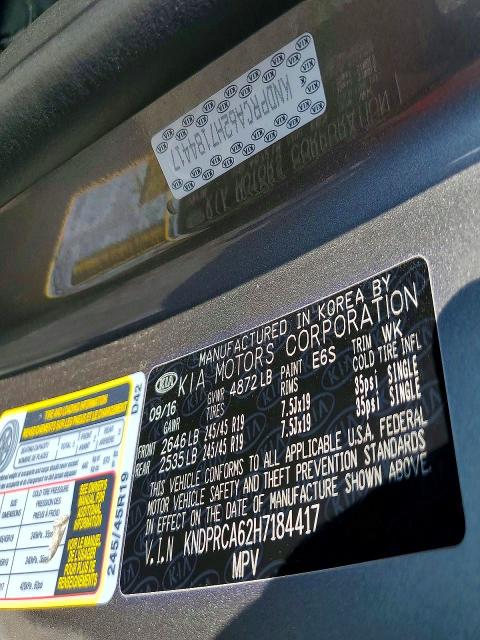 Aukcja sprzedaży 2017 Kia Sportage, vin: KNDPRCA62H7184417, numer aukcji: 64053206