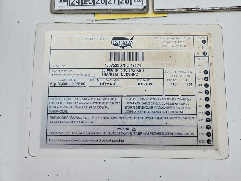 Продажа на аукционе авто 2015 Wabash Dvc, vin: 1JJV532D7FL842874, номер лота: 67201096