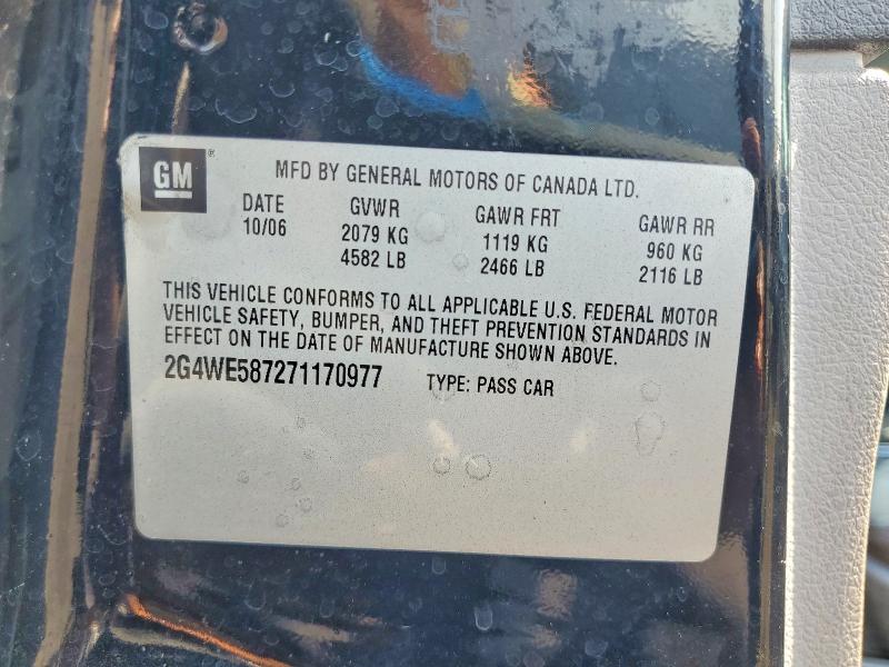 2007 Buick Lacrosse მანქანა იყიდება აუქციონზე, vin: 2G4WE587271170977, აუქციონის ნომერი: 64892316