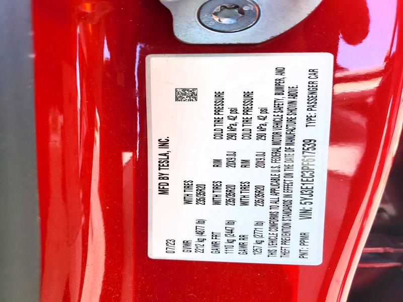 Aukcja sprzedaży 2023 Tesla Model 3, vin: 5YJ3E1EC3PF617539, numer aukcji: 64284766