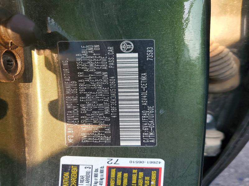 Продаж на аукціоні авто 2010 Toyota Camry, vin: 4T1BF3EK3AU512604, номер лоту: 63830706