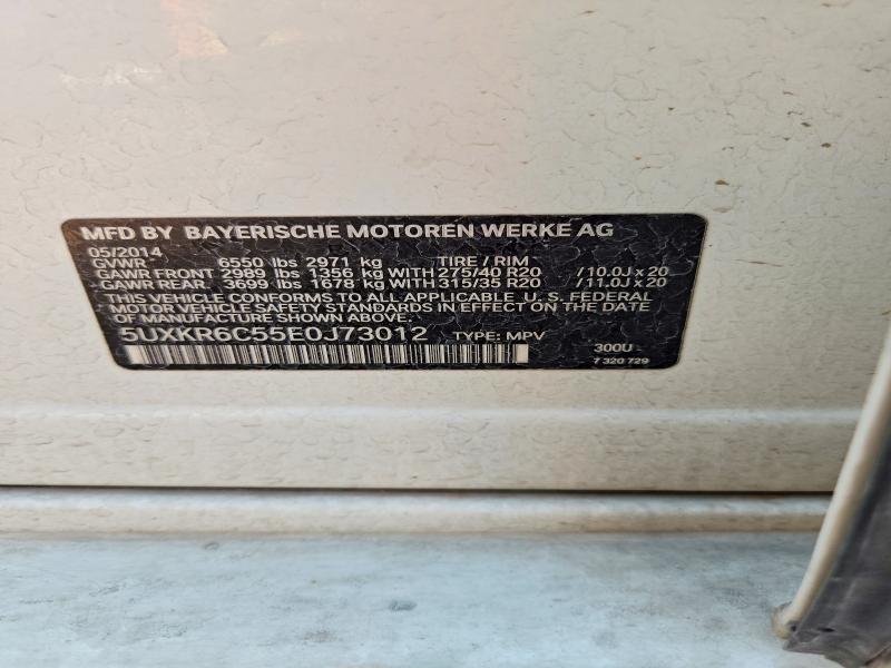 2014 Bmw X5 მანქანა იყიდება აუქციონზე, vin: 5UXKR6C55E0J73012, აუქციონის ნომერი: 64330436