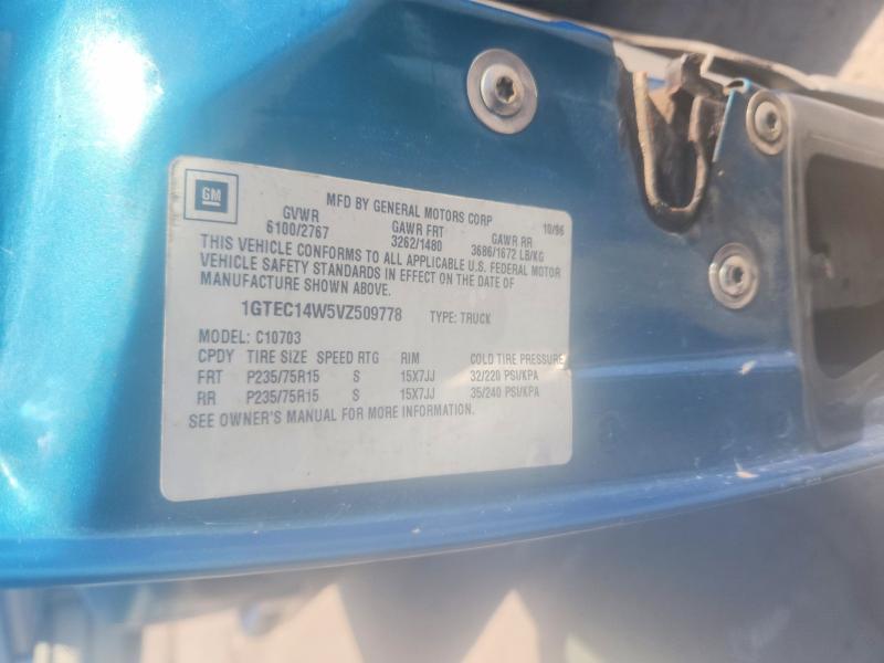 1997 Gmc Sierra მანქანა იყიდება აუქციონზე, vin: 1GTEC14W5VZ509778, აუქციონის ნომერი: 63846406