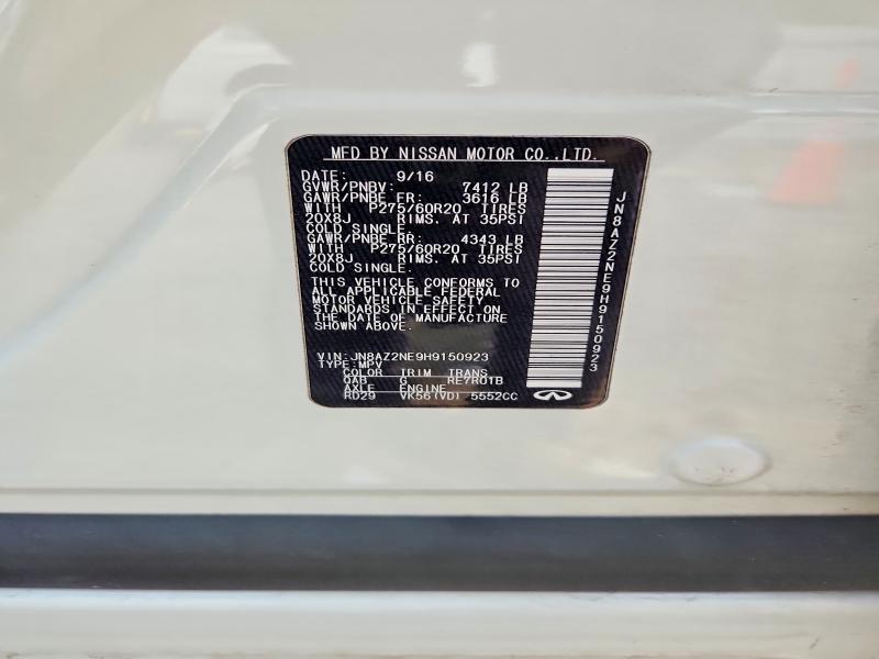 Aukcja sprzedaży 2017 Infiniti Qx80, vin: JN8AZ2NE9H9150923, numer aukcji: 64382176