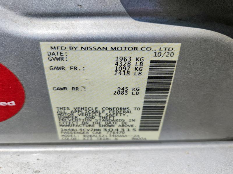 Aukcja sprzedaży 2021 Nissan Altima, vin: 1N4BL4CV2MN304315, numer aukcji: 64599136