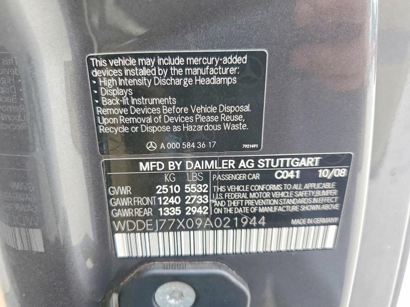 Aukcja sprzedaży 2009 Mercedes-benz Cl, vin: WDDEJ77X09A021944, numer aukcji: 65674166